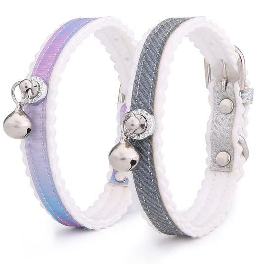 Shimmering Silver Pet Traction Collar